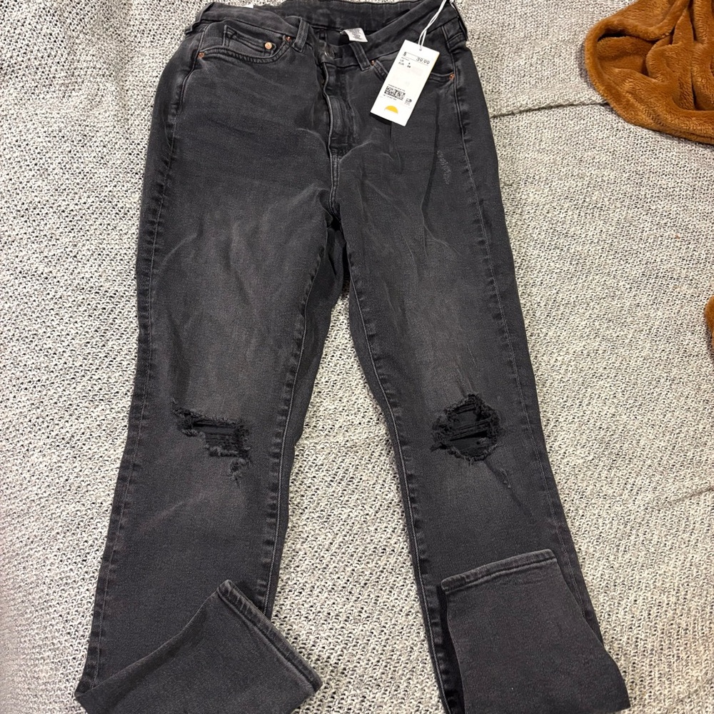 H&M curvy black skinny  Distressed Jeans